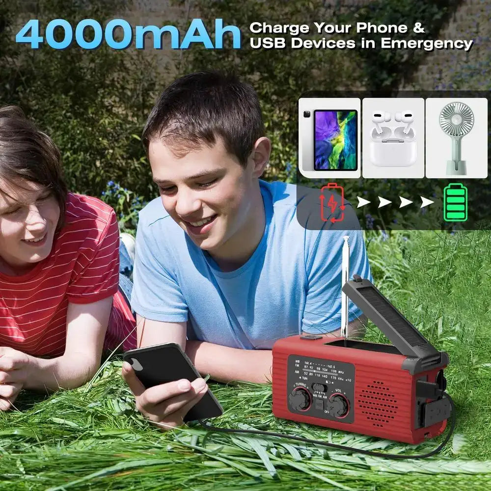 Solar Powered Hand Crank Survival Radio Habicare