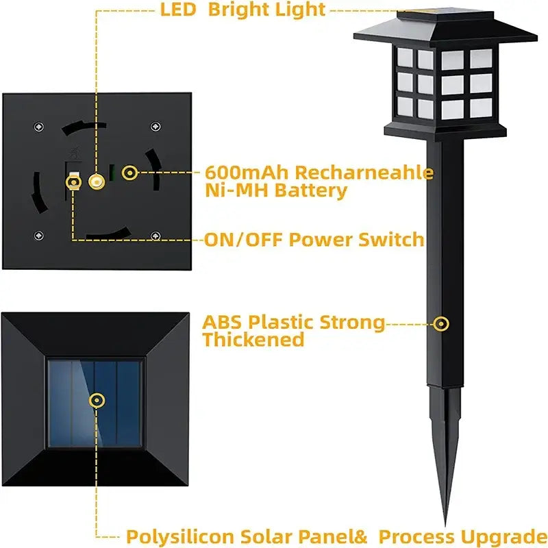 Solar LED Pathway Lights (2/4/6/8Pcs) Habicare