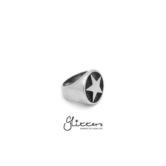 Stainless Steel Star Cast Ring.