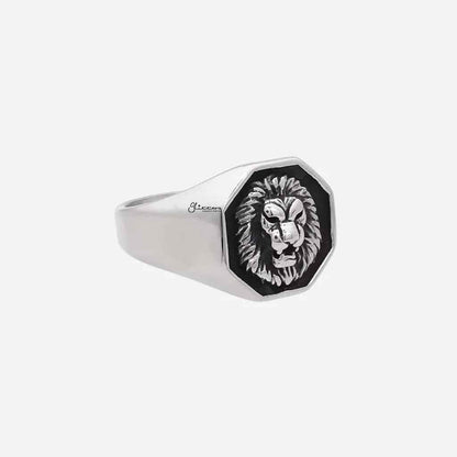 Stainless Steel Lion Ring - Silver