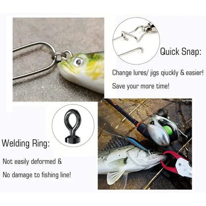 Stainless Steel Fishing Swivel Snaps – 50/100/200pcs Habicare