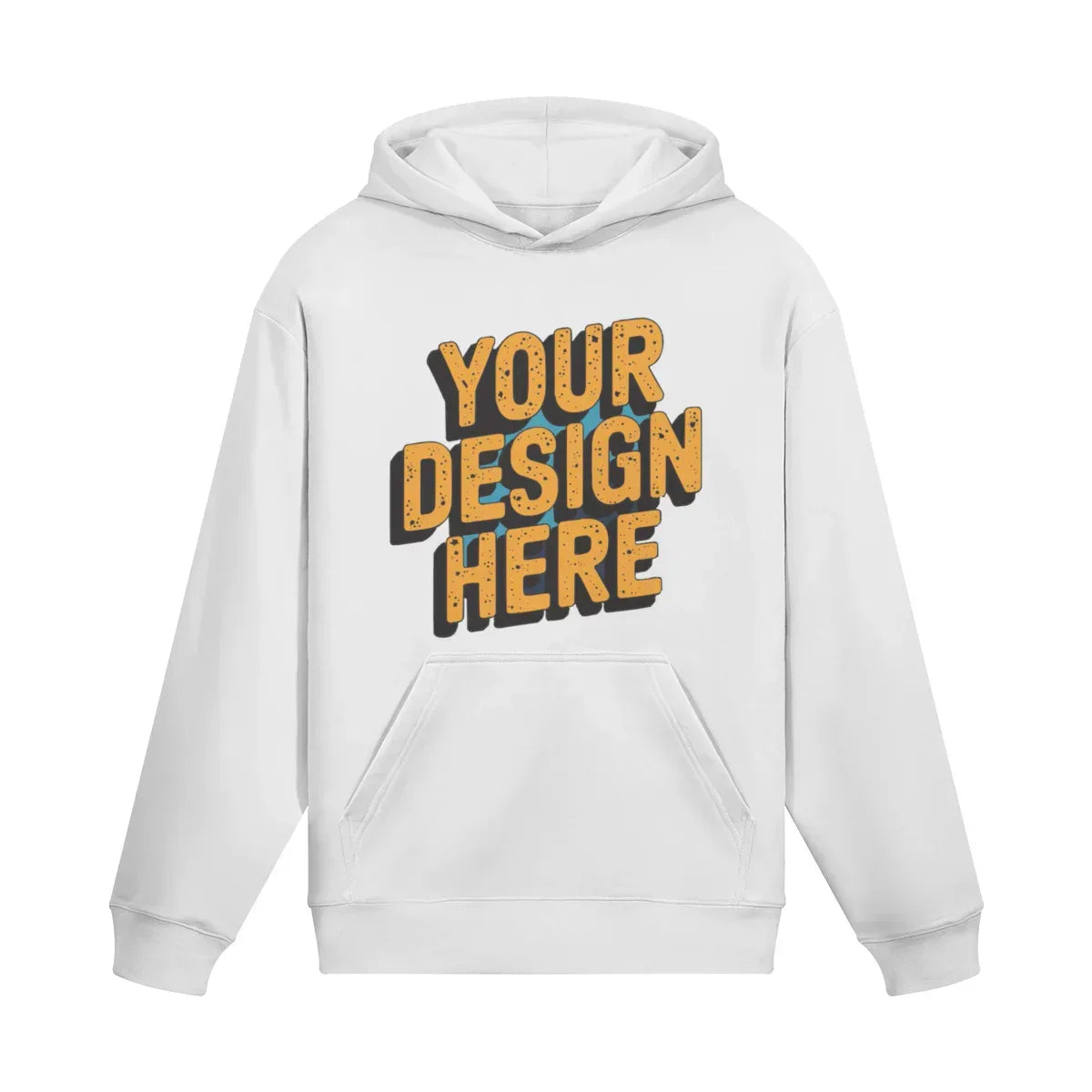 380GSM Unisex Brushed Fleece Drawstring Hoodie - Front Design - ShopHub