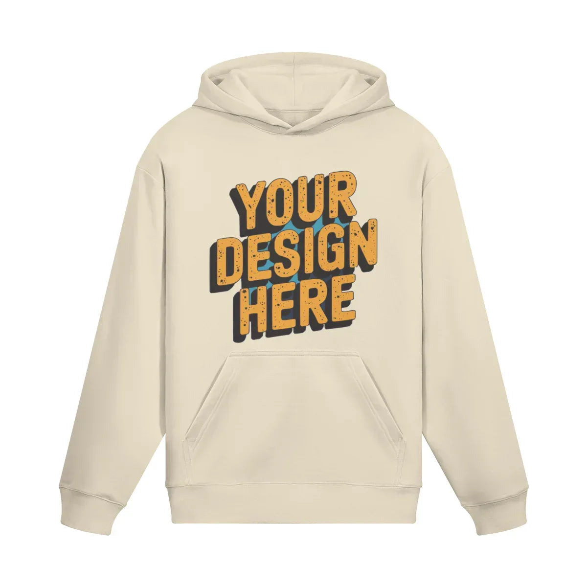 380GSM Unisex Brushed Fleece Drawstring Hoodie - Front Design - ShopHub