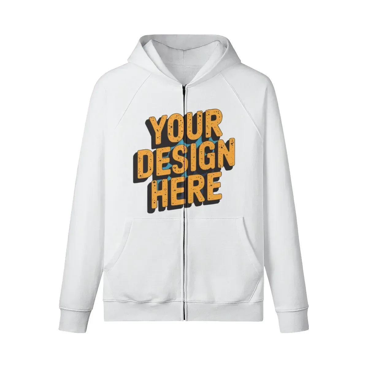 380GSM Unisex Heavyweight Brushed Fleece Full-zip Hoodie - Front Design - ShopHub