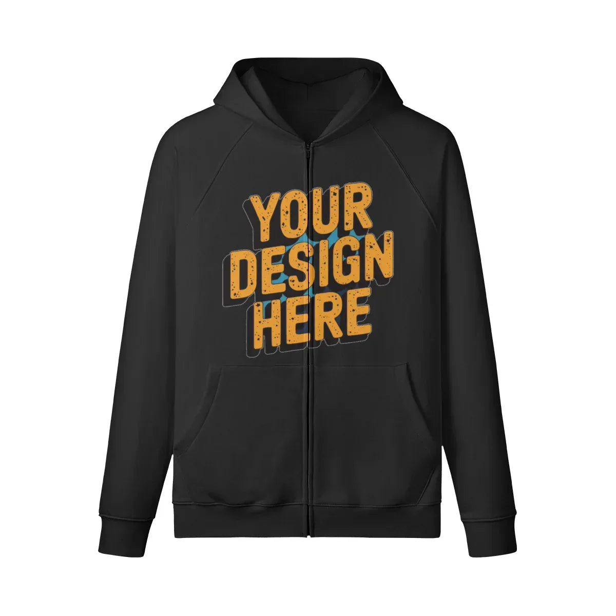 380GSM Unisex Heavyweight Brushed Fleece Full-zip Hoodie - Front Design - ShopHub