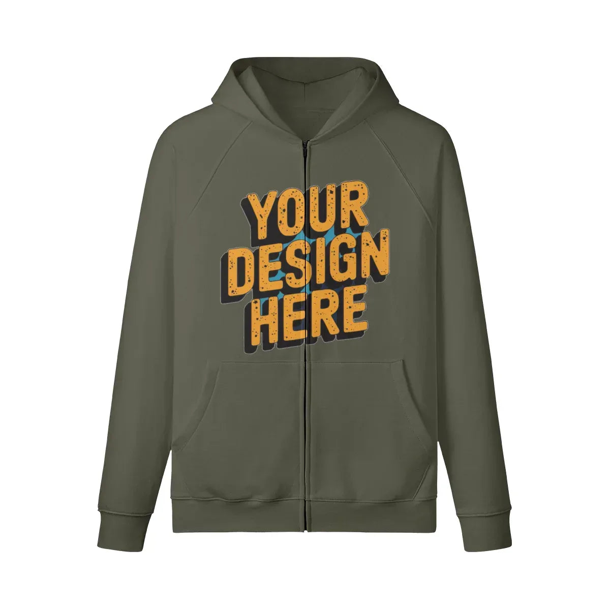 380GSM Unisex Heavyweight Brushed Fleece Full-zip Hoodie - Front Design - ShopHub