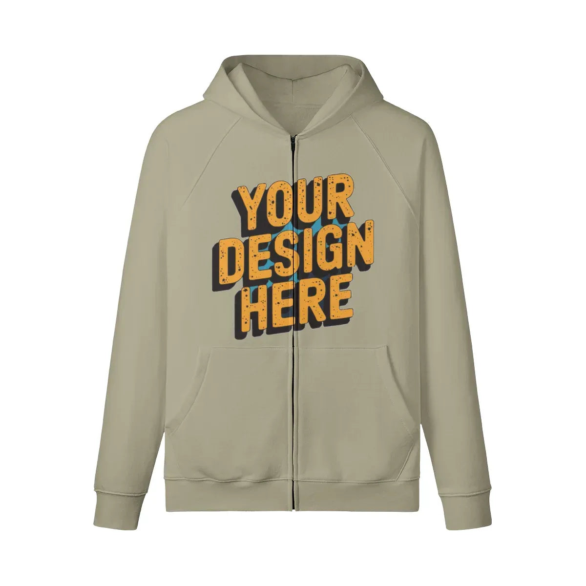 380GSM Unisex Heavyweight Brushed Fleece Full-zip Hoodie - Front Design - ShopHub