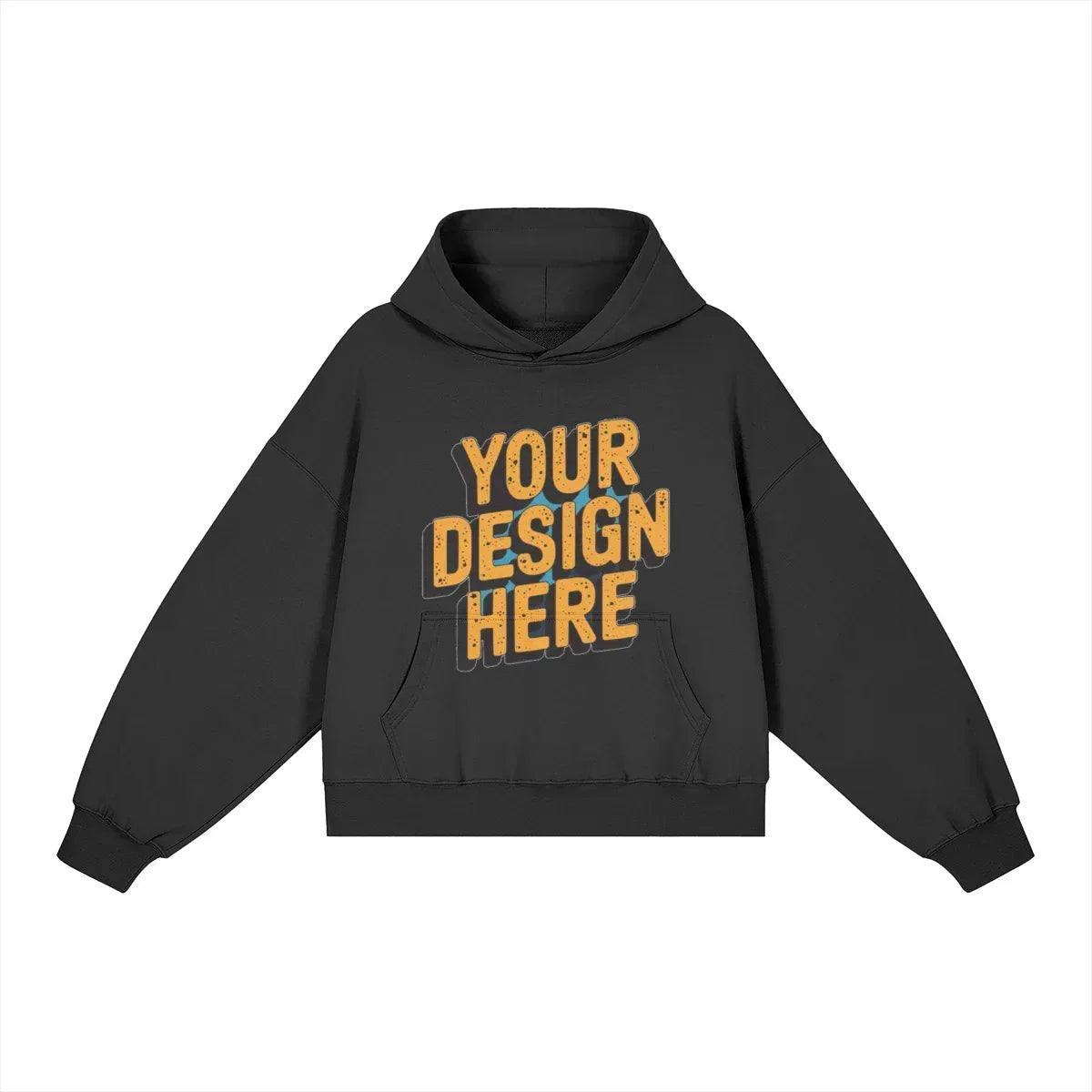 380GSM Unisex Brushed Fleece Boxy Hoodie - Front Design - ShopHub