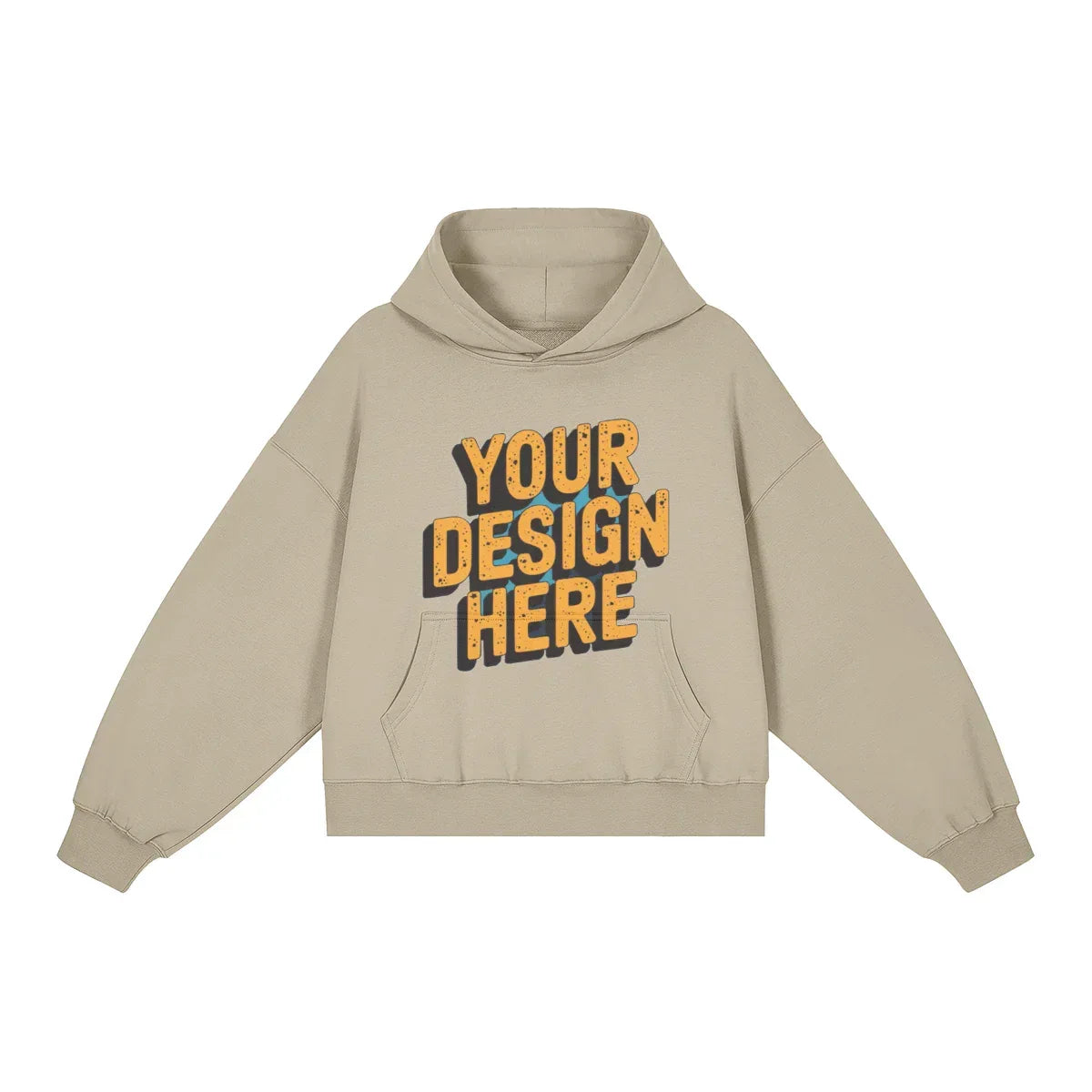 380GSM Unisex Brushed Fleece Boxy Hoodie - Front Design - ShopHub