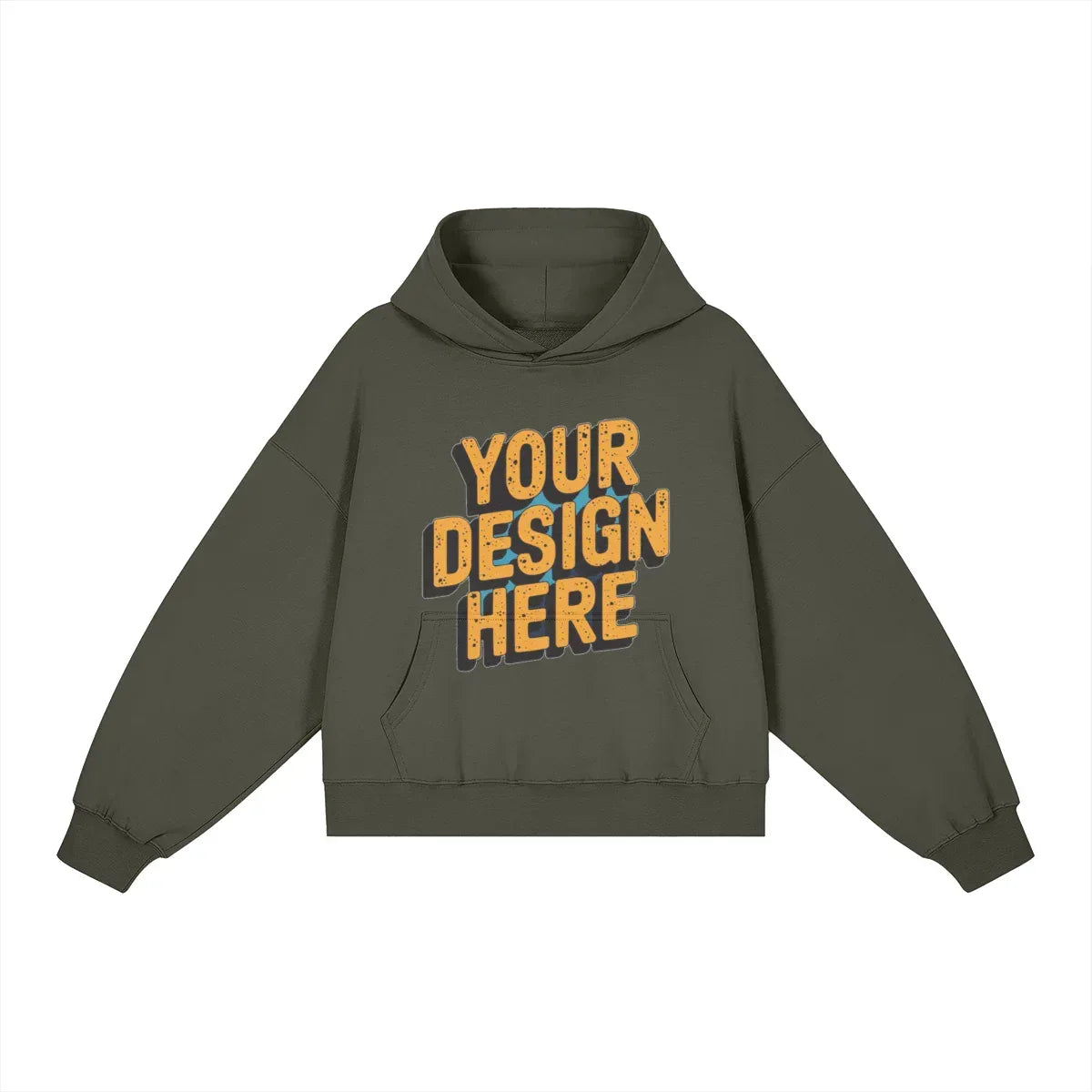 380GSM Unisex Brushed Fleece Boxy Hoodie - Front Design - ShopHub