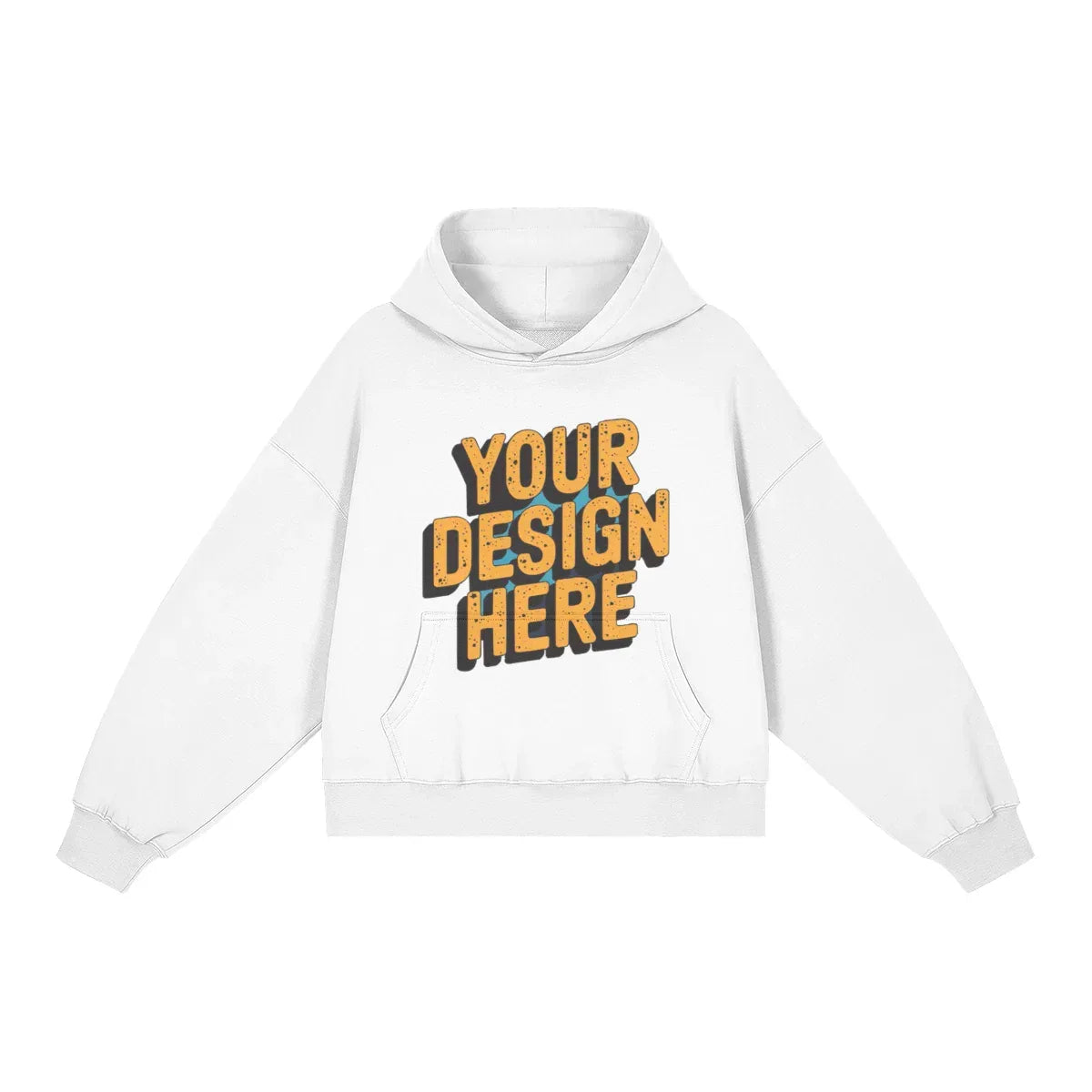 380GSM Unisex Brushed Fleece Boxy Hoodie - Front Design - ShopHub