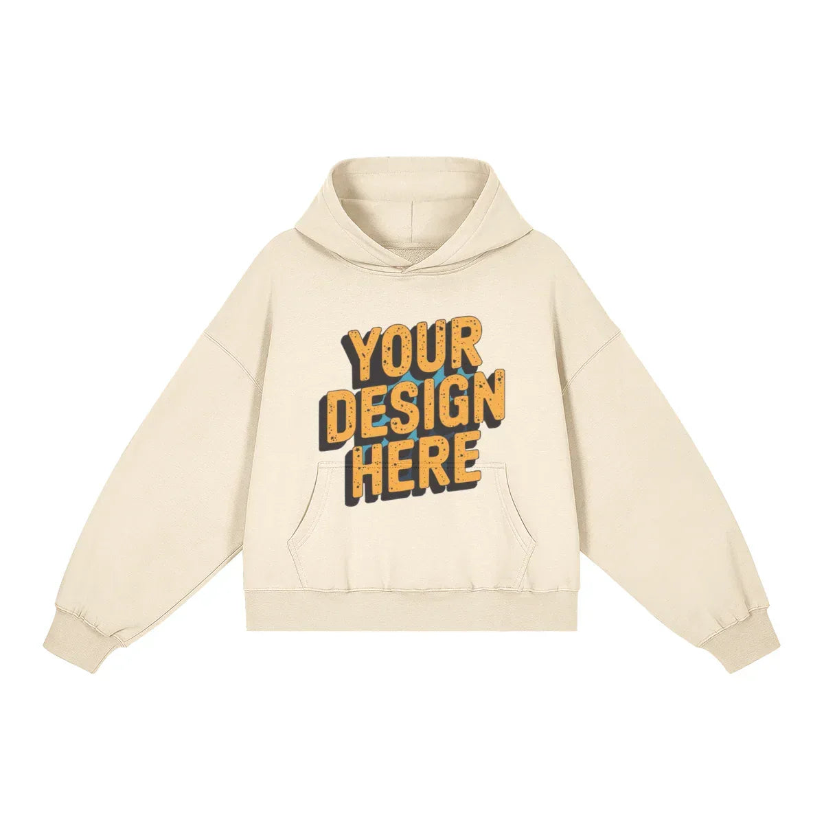 380GSM Unisex Brushed Fleece Boxy Hoodie - Front Design - ShopHub