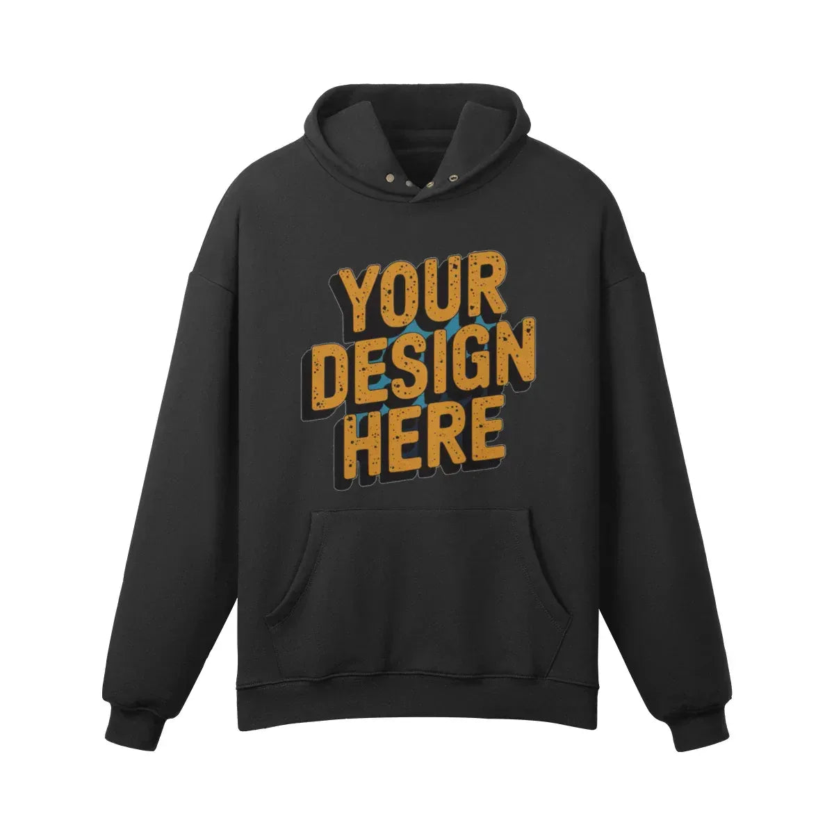 380GSM Unisex Double Snap Brushed Fleece Hoodie - Front Design - ShopHub