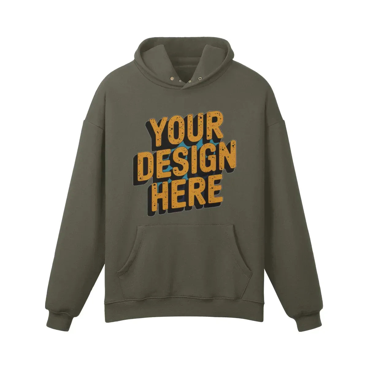 380GSM Unisex Double Snap Brushed Fleece Hoodie - Front Design - ShopHub
