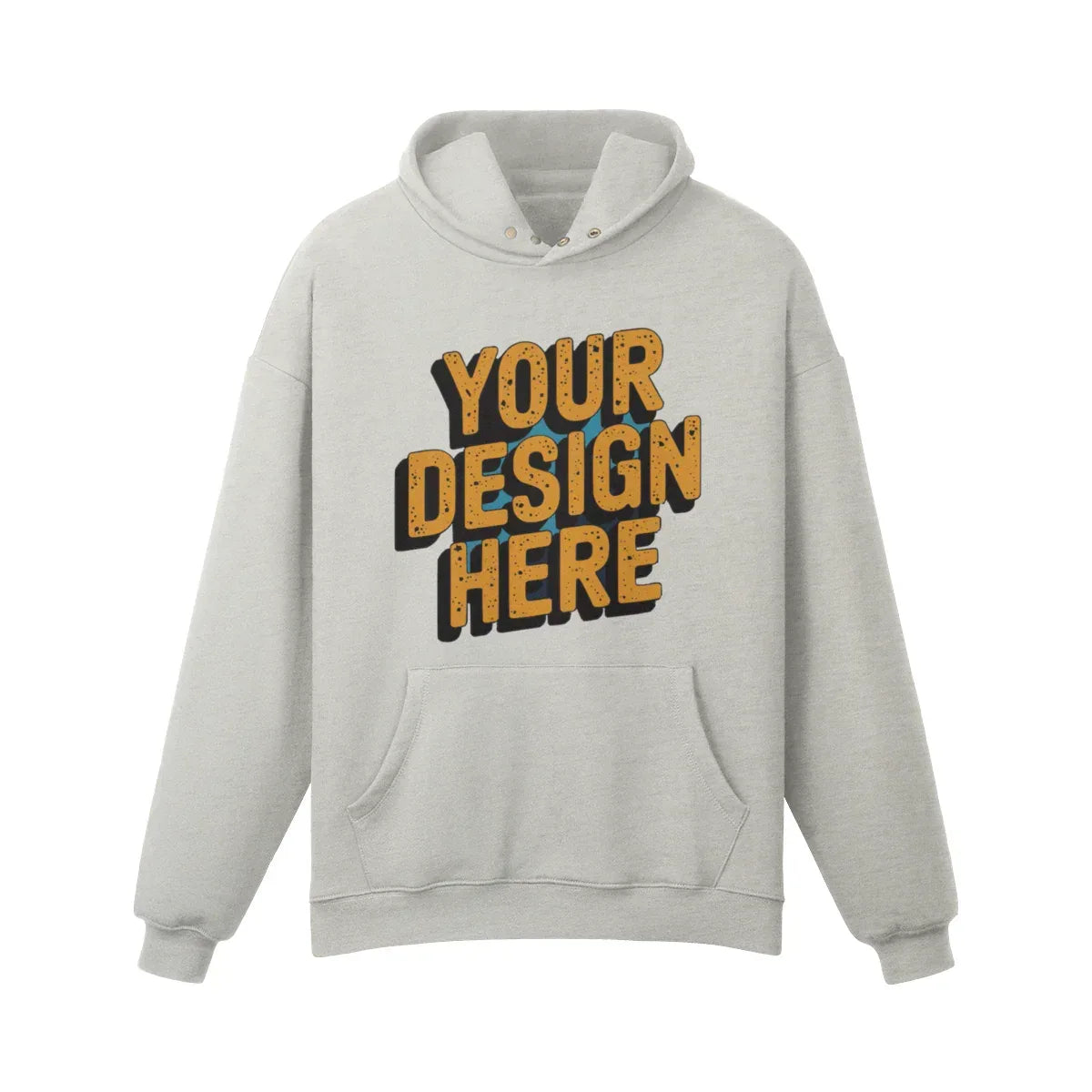 380GSM Unisex Double Snap Brushed Fleece Hoodie - Front Design - ShopHub