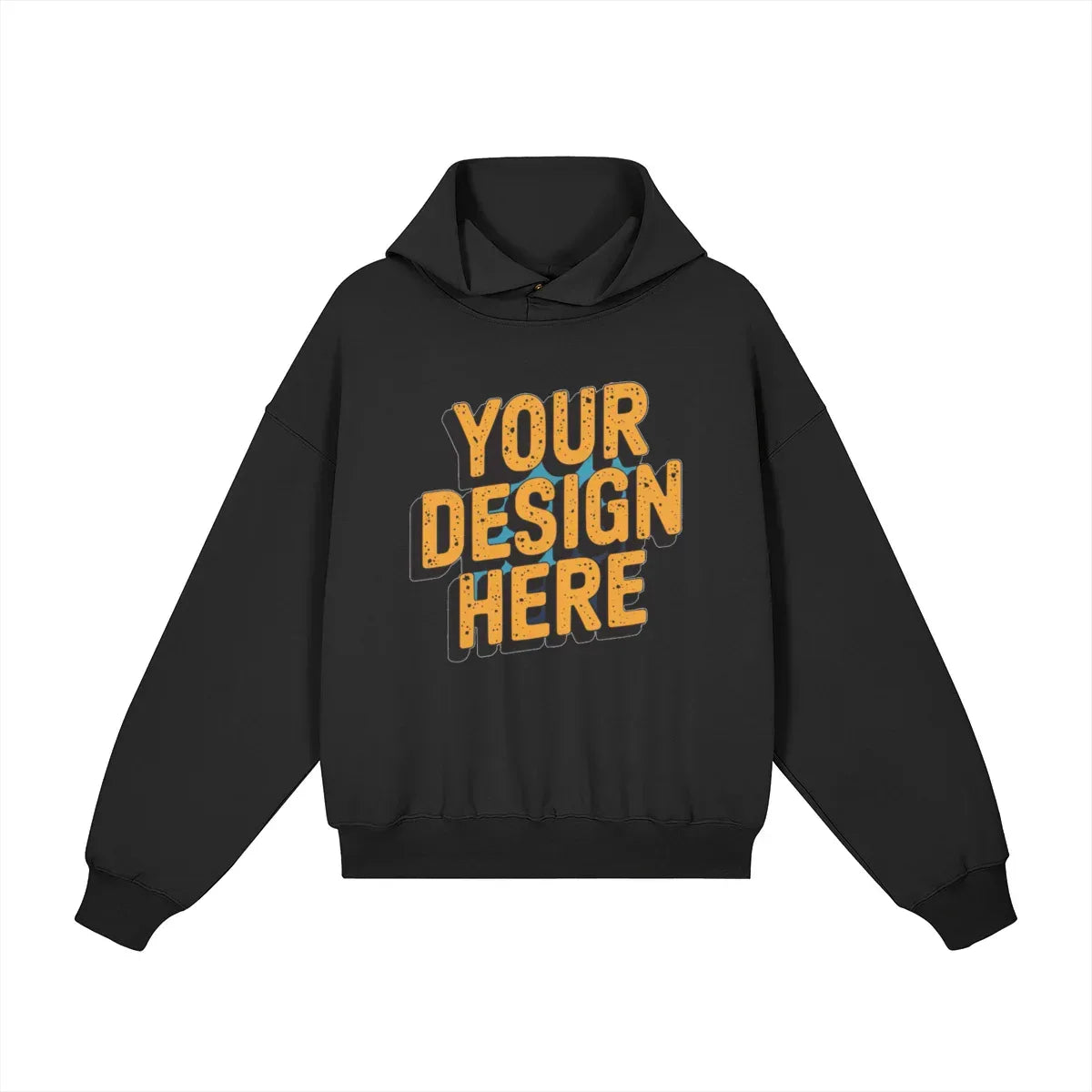 380GSM Unisex Single Snap Brushed Fleece Hoodie - Front Design - ShopHub