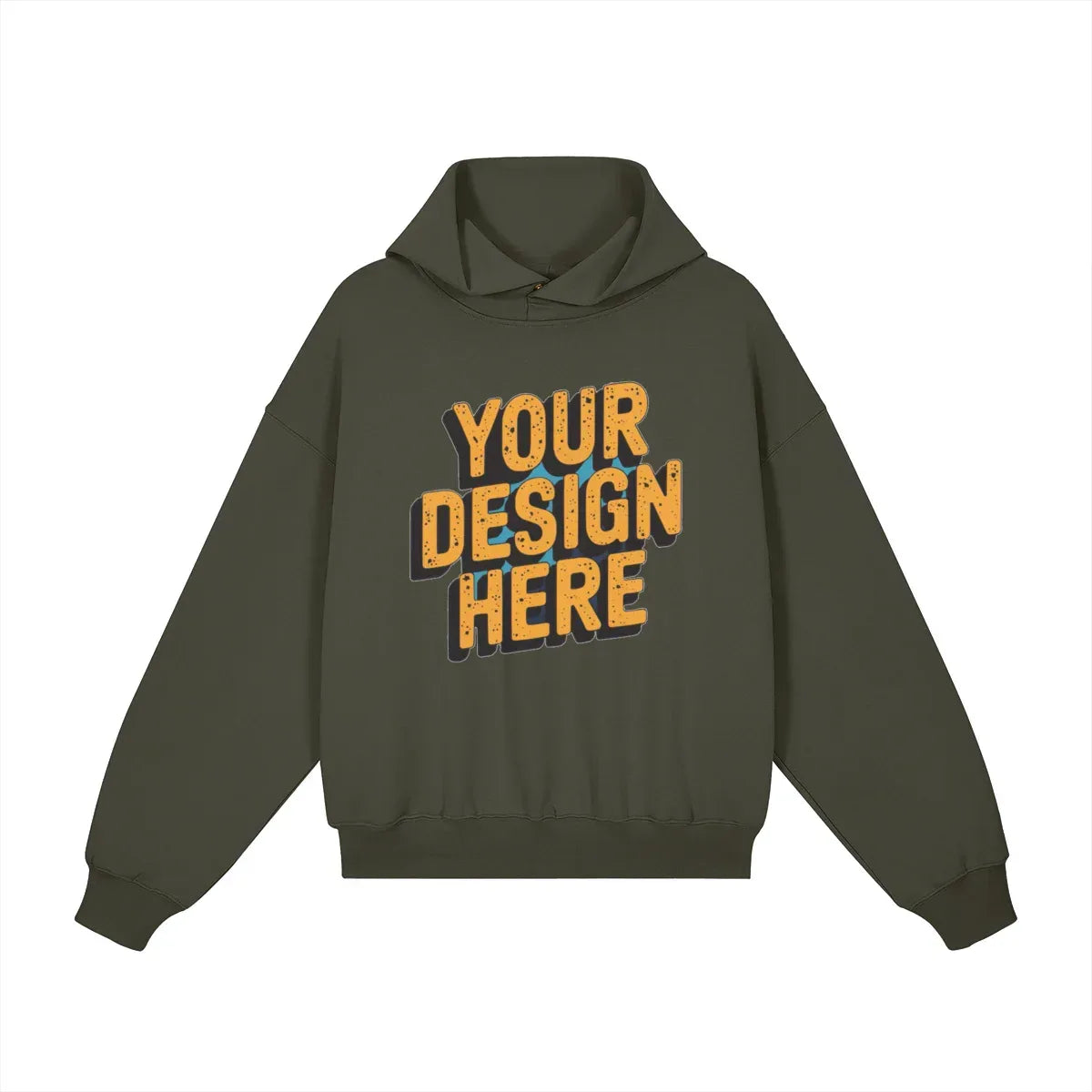 380GSM Unisex Single Snap Brushed Fleece Hoodie - Front Design - ShopHub