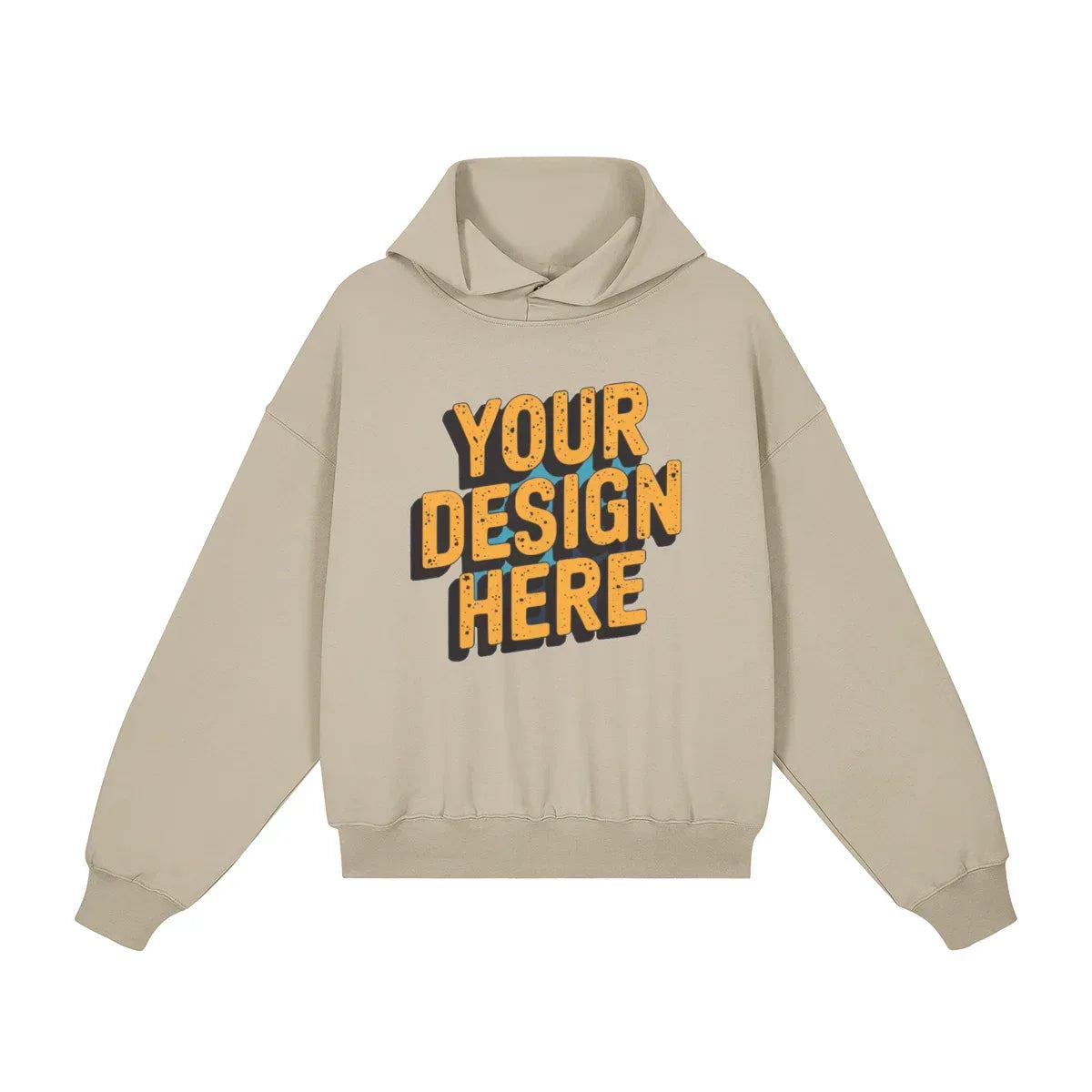 380GSM Unisex Single Snap Brushed Fleece Hoodie - Front Design - ShopHub