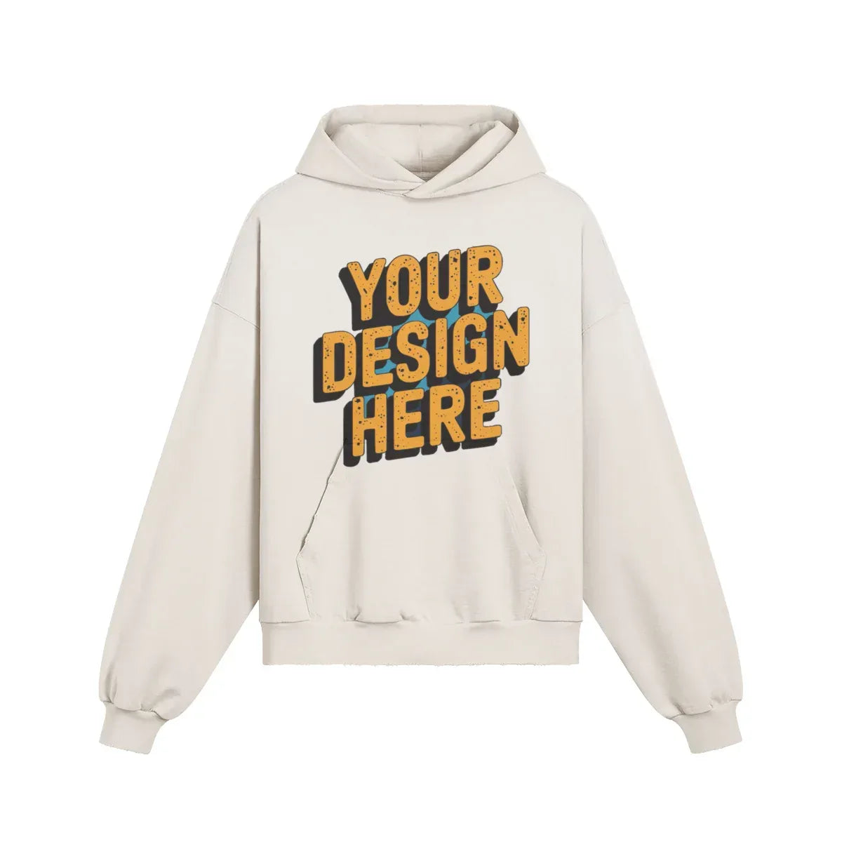 380GSM Unisex Sun Faded Distressed Hoodie - Front Design - ShopHub