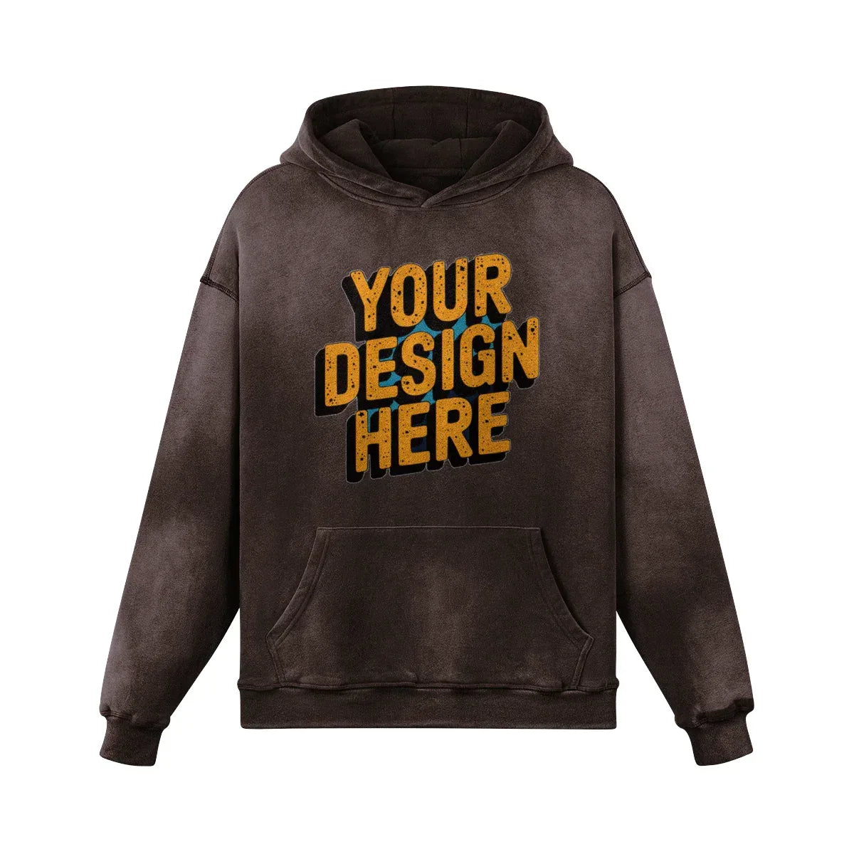 440GSM Unisex Super Heavyweight Sun Faded Hoodie - Front Design - ShopHub