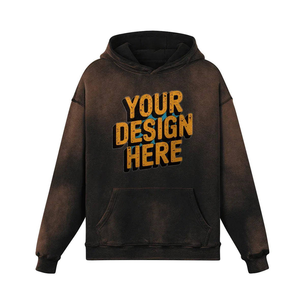 440GSM Unisex Super Heavyweight Sun Faded Hoodie - Front Design - ShopHub