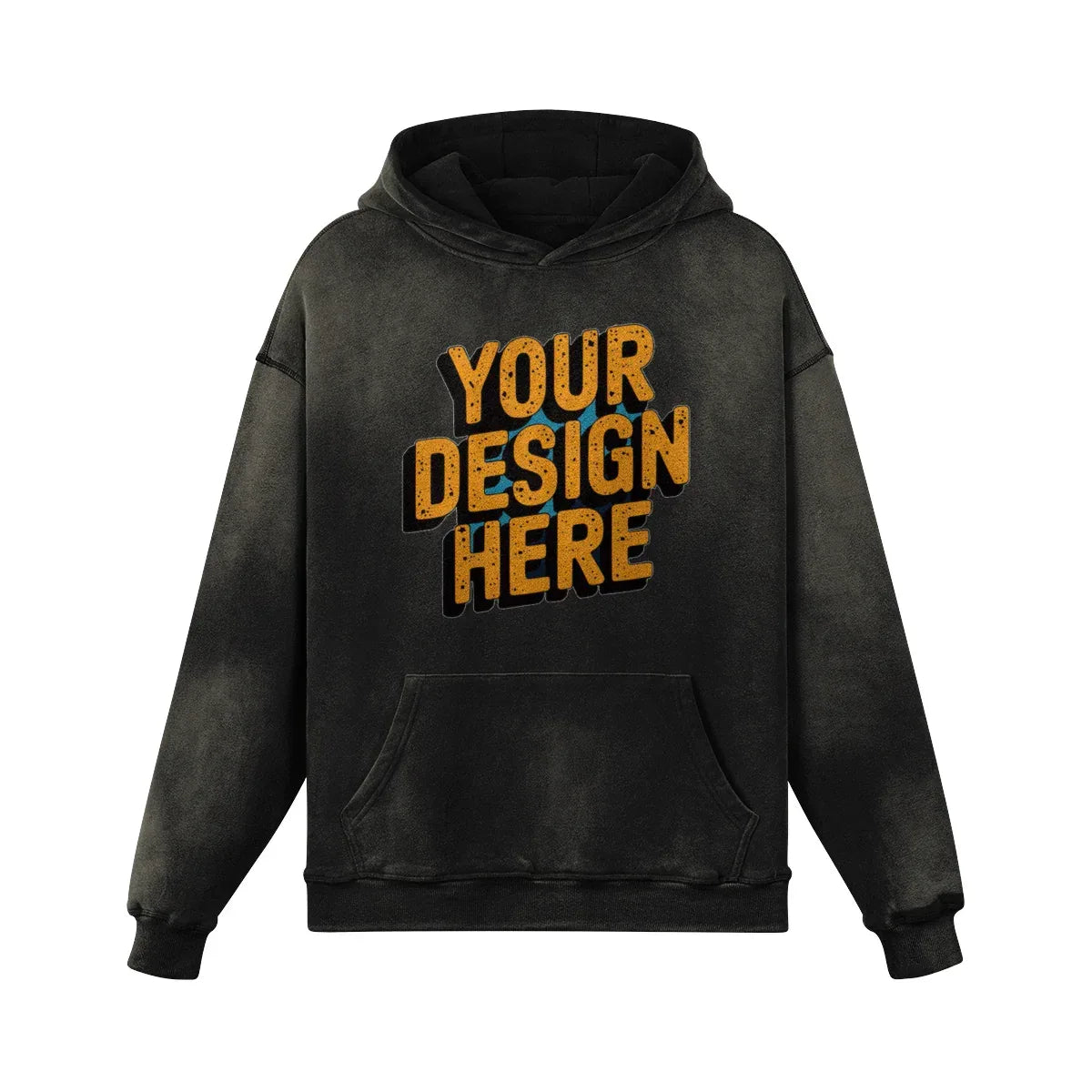 440GSM Unisex Super Heavyweight Sun Faded Hoodie - Front Design - ShopHub