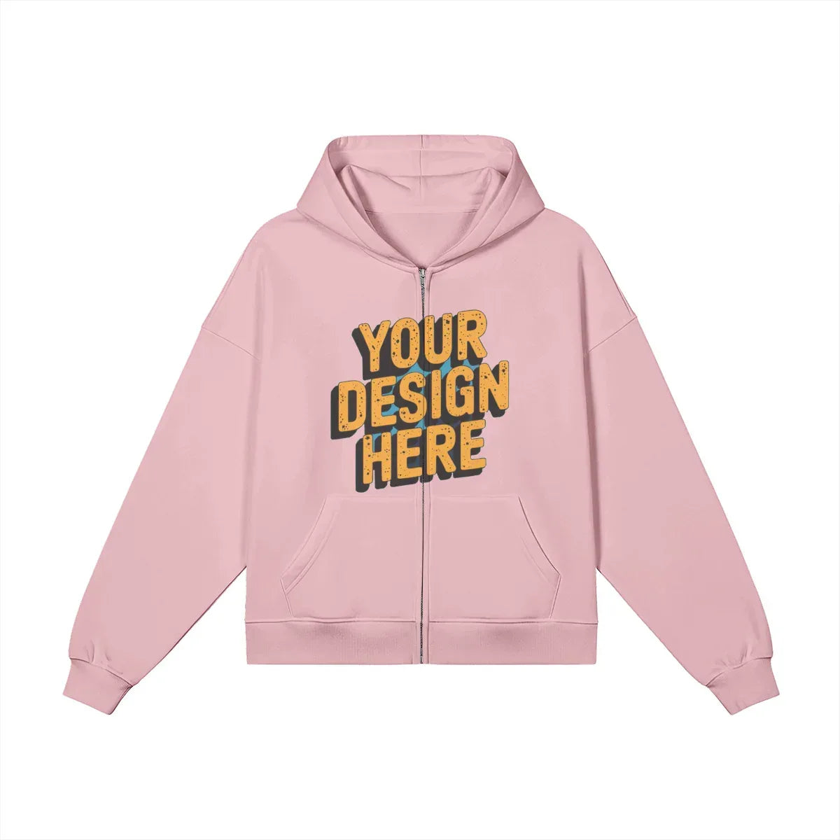 440GSM Unisex Heavyweight Full-zip Hoodie - Front Design - ShopHub