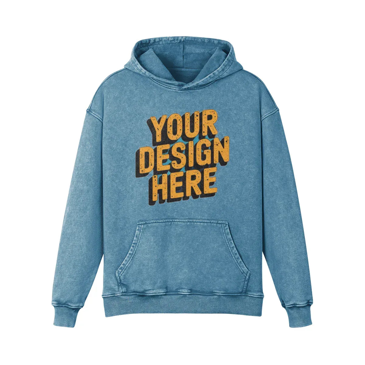 440GSM Unisex Super Heavyweight Oversized Faded Hoodie - Front Design - ShopHub