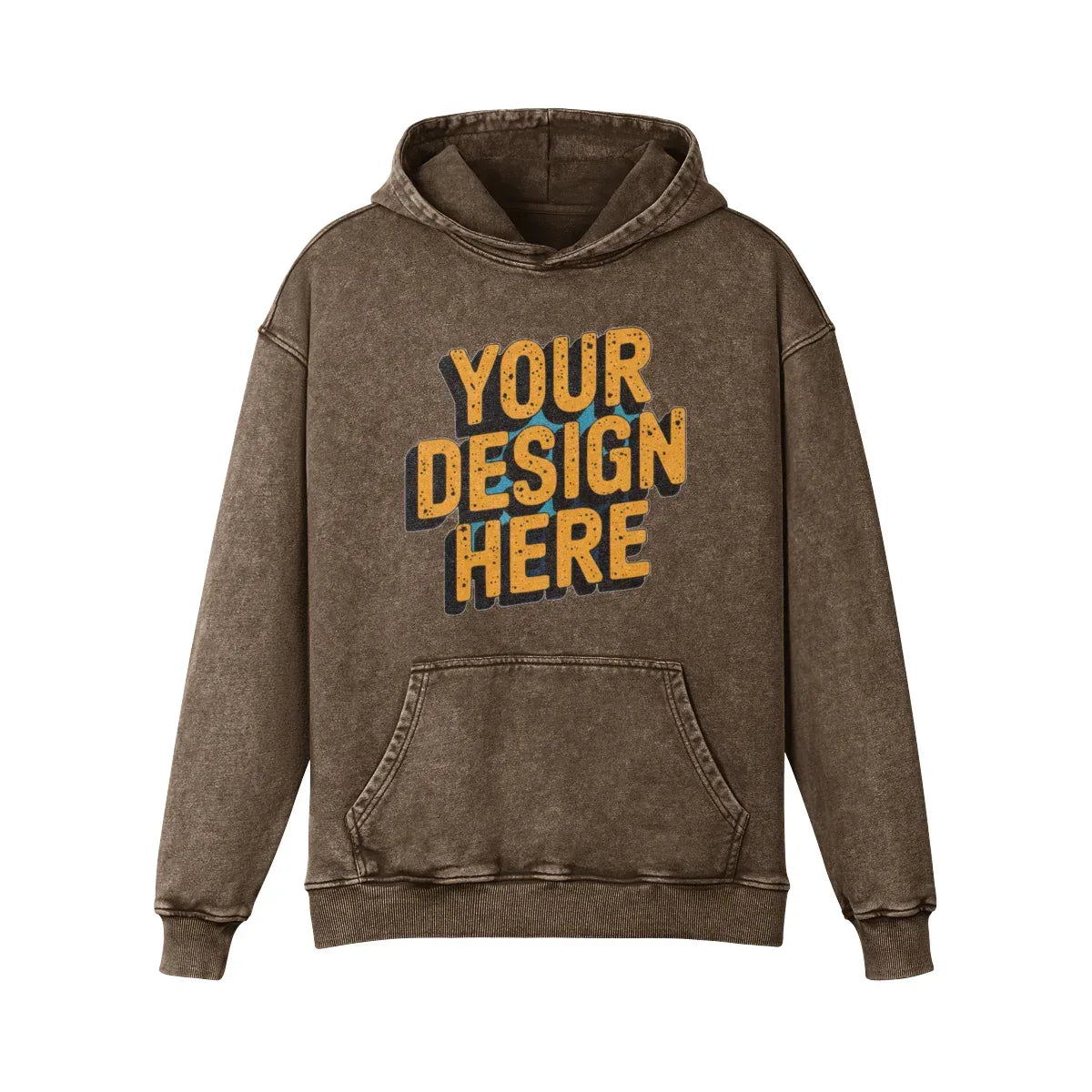 440GSM Unisex Super Heavyweight Oversized Faded Hoodie - Front Design - ShopHub