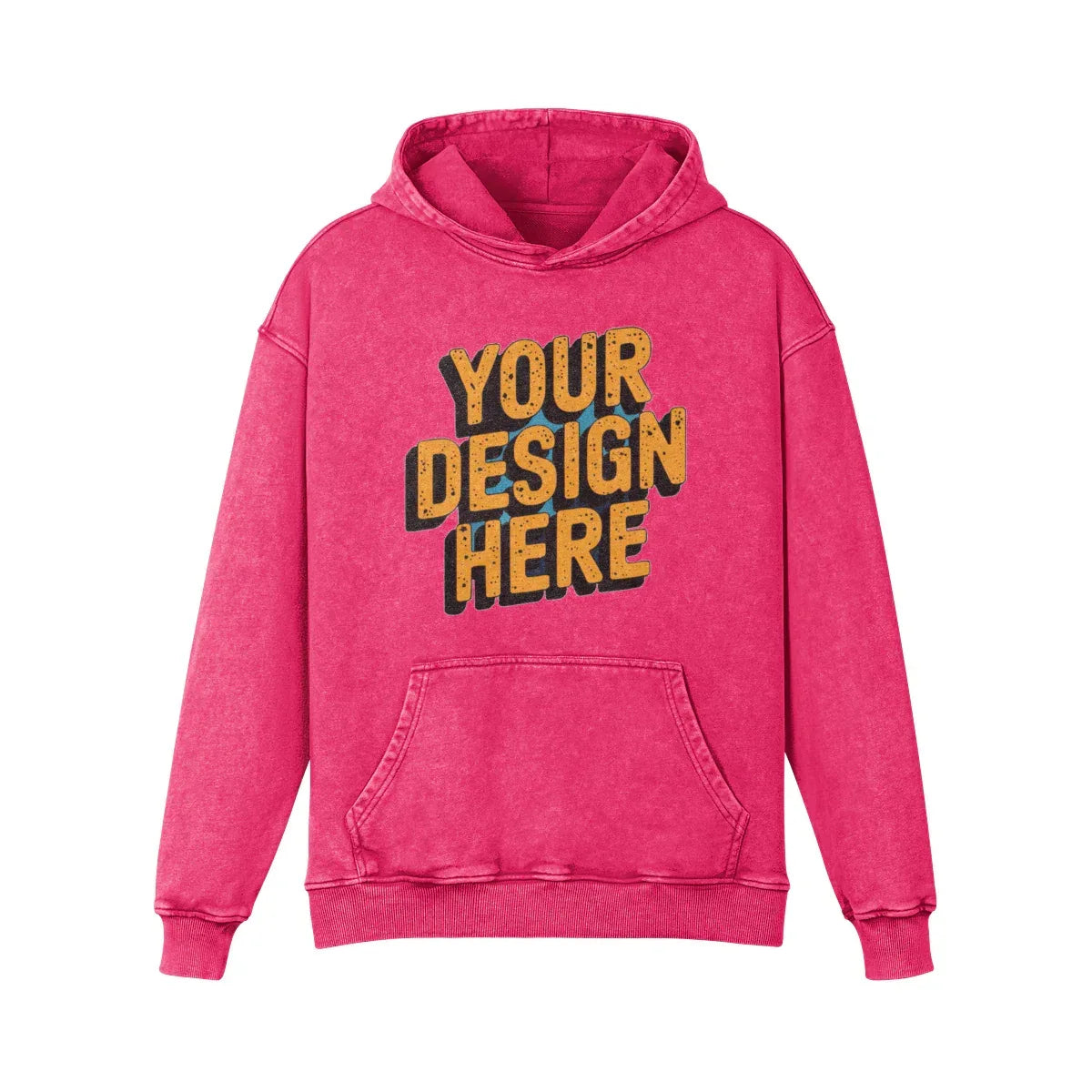 440GSM Unisex Super Heavyweight Oversized Faded Hoodie - Front Design - ShopHub