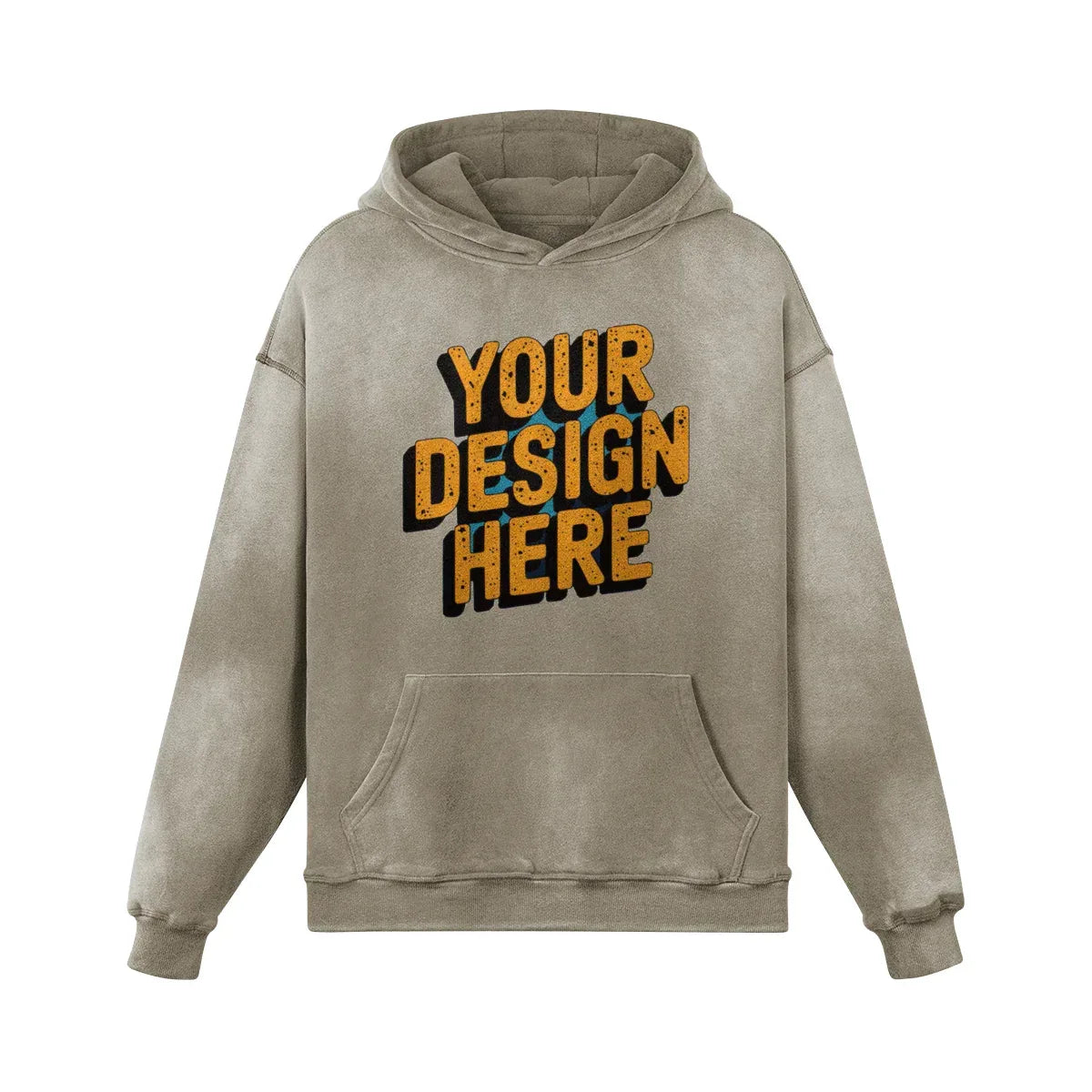 400GSM Unisex Super Heavyweight Sun Faded Hoodie - Front Design - ShopHub