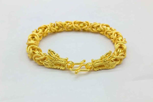 Gold men's fashion statement bracelet by Stylish 3Sixty5 featuring bold design and modern style.