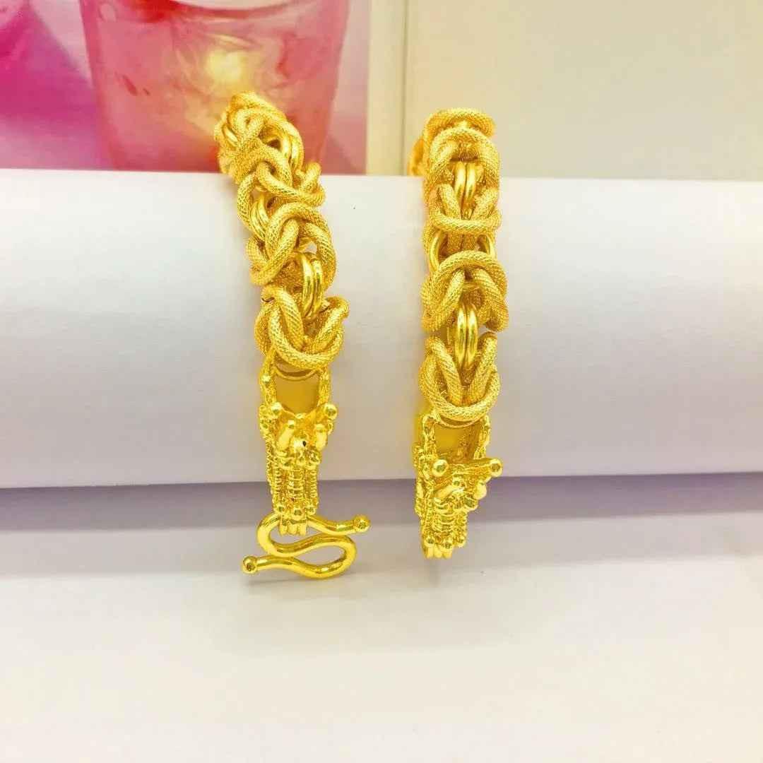 Gold men's fashion statement bracelet by Stylish 3Sixty5 with a modern, bold design, perfect for stylish accessories.