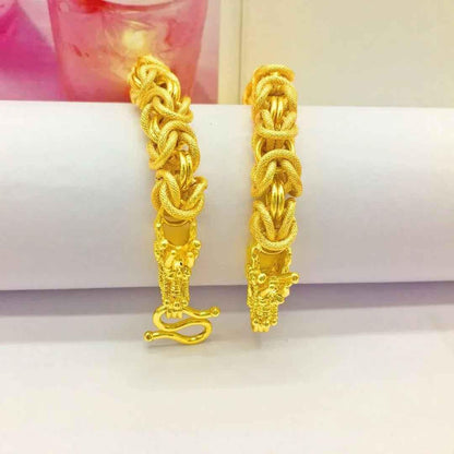 Gold men's fashion statement bracelet by Stylish 3Sixty5 with a modern, bold design, perfect for stylish accessories.