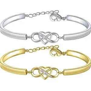 Elegant silver Forever Love crystal bracelet by Stylish 3Sixty5 featuring sparkling crystals and a delicate design.