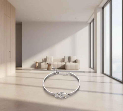 Stylish 3Sixty5 silver bracelet with elegant Forever Love crystal accents, showcasing a refined jewelry design.