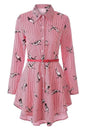 Stylish 3Sixty5 women's bold stripe blouse dress in Tibetan blue, featuring a fashionable and comfortable dress design.