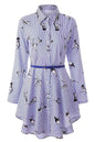 Stylish 3Sixty5 women's bold stripe blouse dress in Tibetan blue, featuring a flattering fit and vibrant pattern.