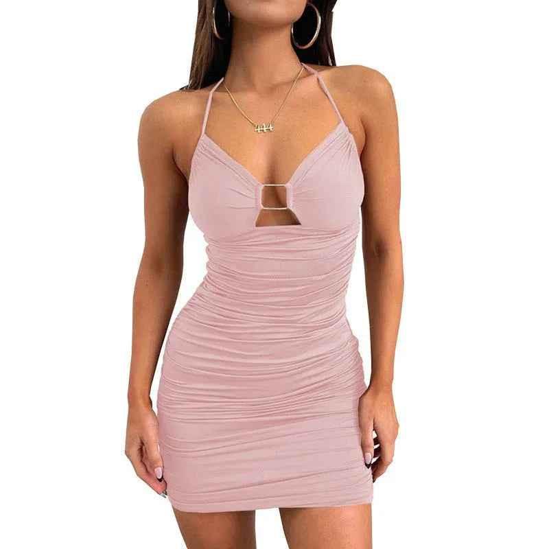Stylish 3Sixty5 black Seductress Strap Hollow Neck Dress with fitted silhouette and stylish design, perfect for evening wear.