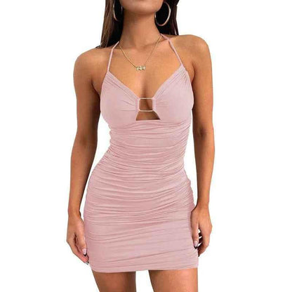 Stylish 3Sixty5 black Seductress Strap Hollow Neck Dress with fitted silhouette and stylish design, perfect for evening wear.