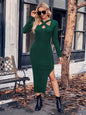 Women's gray Serenique halter dress by Stylish 3Sixty5, sleeveless dress with a fitted bodice and elegant halter neckline.