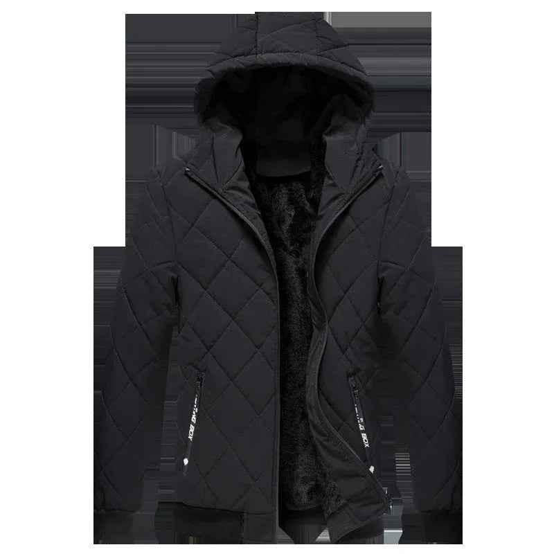 Black Stylish 3Sixty5 velvet cotton hoodie jacket, men's premium casual jacket with a comfortable fit and stylish design.