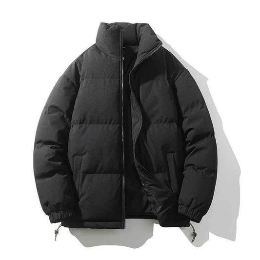 Black Stylish 3Sixty5 unisex warm couples' down coat jacket, insulated and cozy for cold weather.
