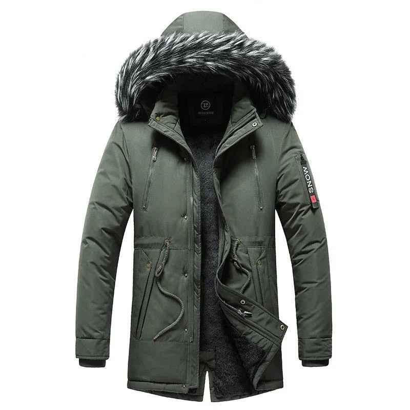 Black men's winter coat by Stylish 3Sixty5, modern and stylish jacket with a sleek design for cold weather.