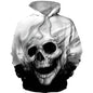 Urban Streetwear Skull Print Jacket by Stylish 3Sixty5, white jacket with ghost head skull design, casual urban outerwear.