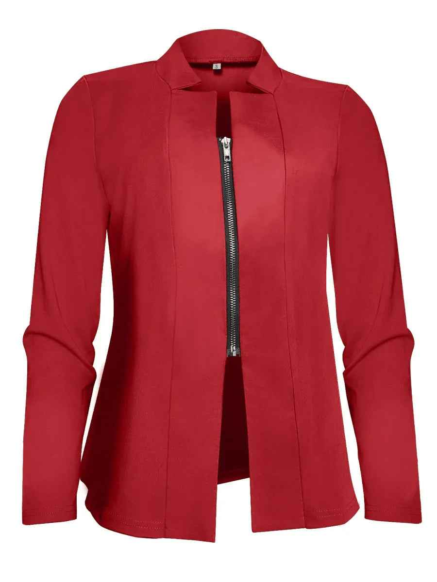 Stylish 3Sixty5 women’s white Sleek-Zip jacket, lightweight and fitted, featuring a front zipper and modern design.