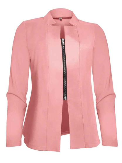 Stylish 3Sixty5 white women’s Sleek-Zip jacket with a front zipper, casual and modern design, perfect for everyday wear.
