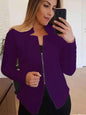 Stylish 3Sixty5 white women’s sleek zip jacket, lightweight and fitted, displayed on a hanger.