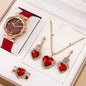Stylish 3Sixty5 Diva-Shine Diamond Quartz Watch Set with matching jewelry in black, featuring a sleek watch and elegant accessories.