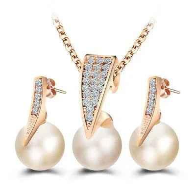Elegant Pearl Luxe Duo Set jewelry by Stylish 3Sixty5 featuring pearl necklaces and earrings for a fashionable, sophisticated look.